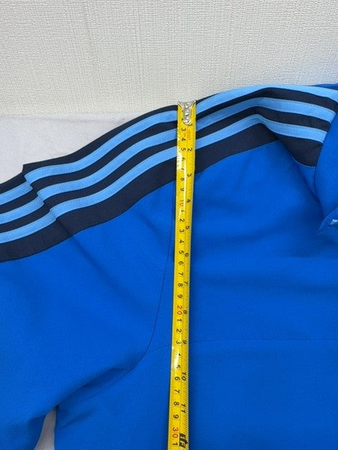 Adidas Men's Blue Track Jacket Size M Full Zip Striped