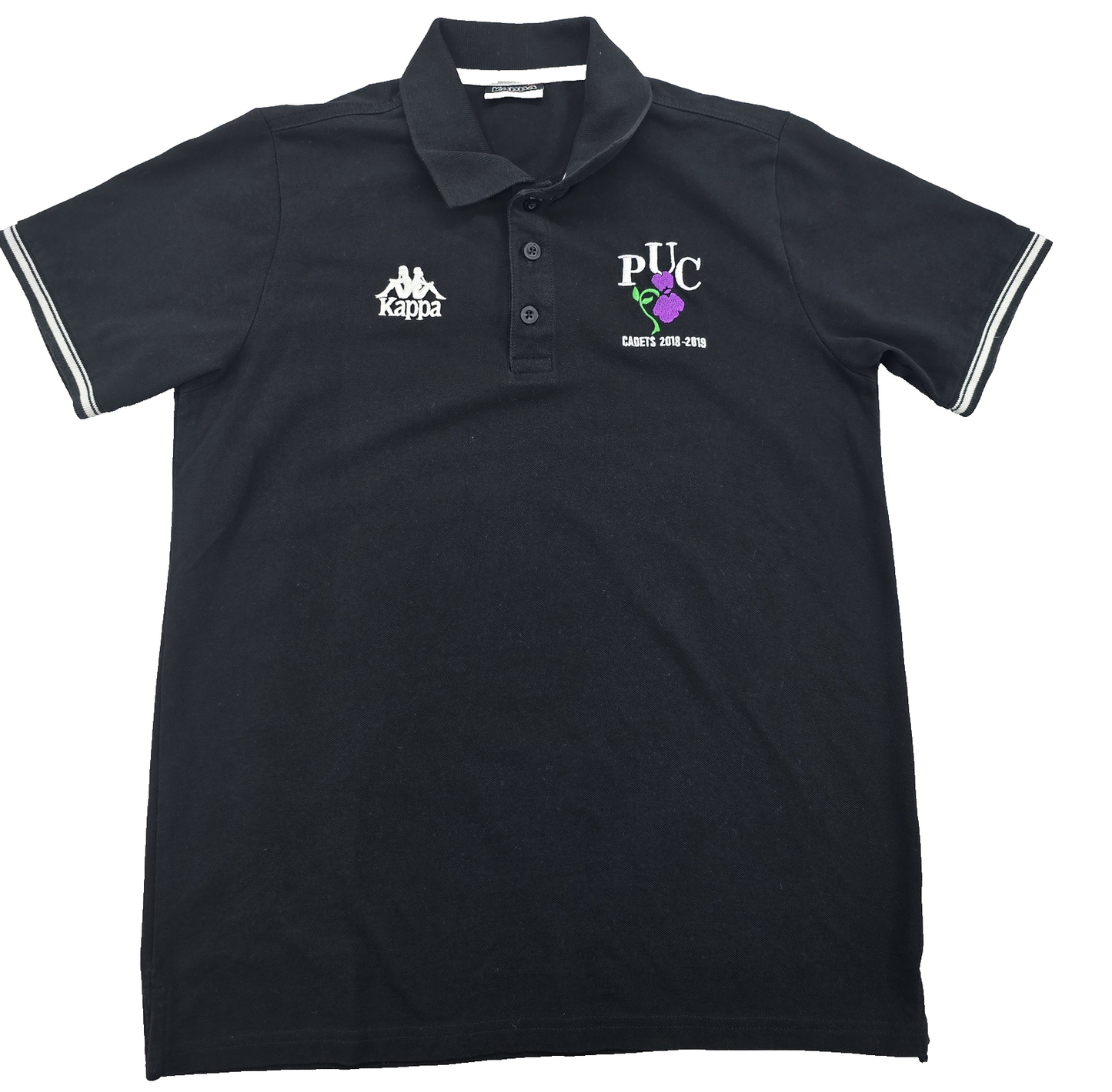 Kappa Black Cotton Polo Shirt Men's M Short Sleeve Embroidered Logo