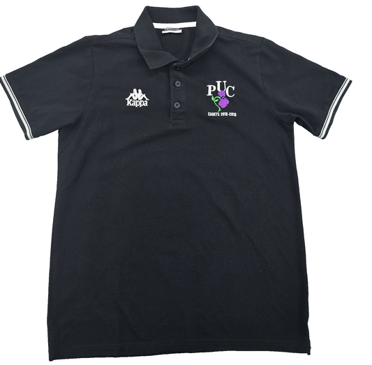 Kappa Black Cotton Polo Shirt Men's M Short Sleeve Embroidered Logo
