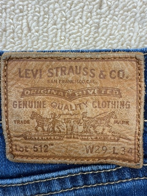Levi's 512 Men's Slim Blue Denim Jeans 29x34