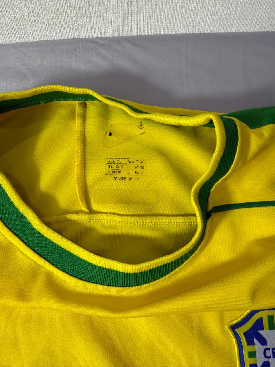 Nike Brazil CBF Yellow Soccer Football Jersey Men's Short Sleeve