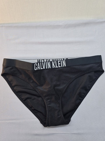 Calvin Klein Black Bikini Briefs L Mesh Logo NWT