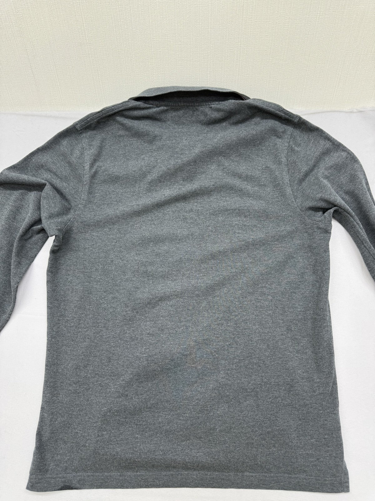 Tommy Hilfiger Men's Gray Slim Fit Long Sleeve Polo Shirt L Cotton
