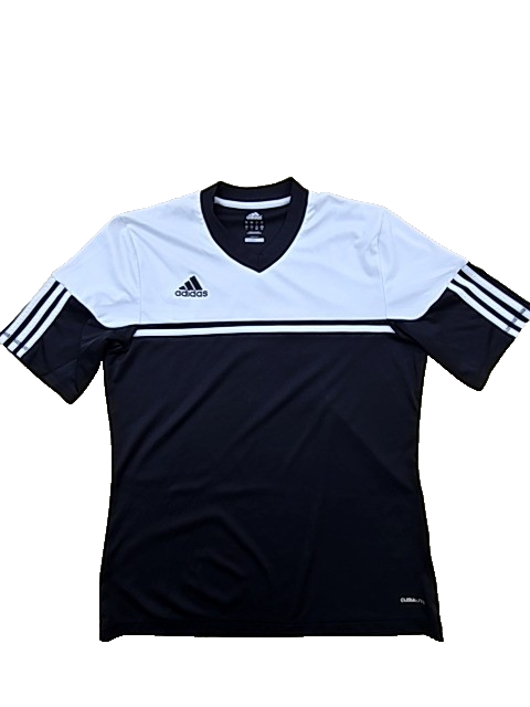 Adidas Women's Black White Climacool Soccer Jersey L V-Neck