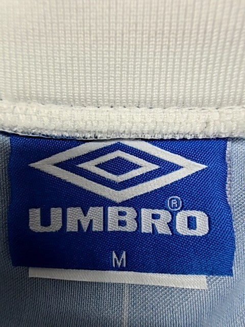 Umbro Blue Red White Geometric Collared Jersey Short Sleeve M