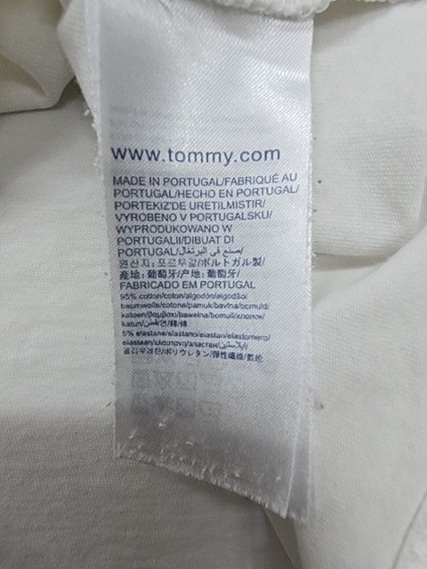Tommy Hilfiger Mens White Logo Crew Neck T-Shirt Size L Great Condition