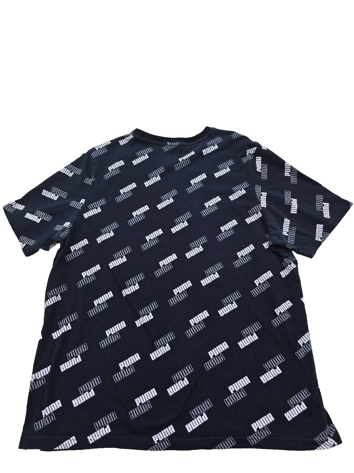 Puma Men's XL Black Brand Love All-Over Logo Print T-Shirt Cotton
