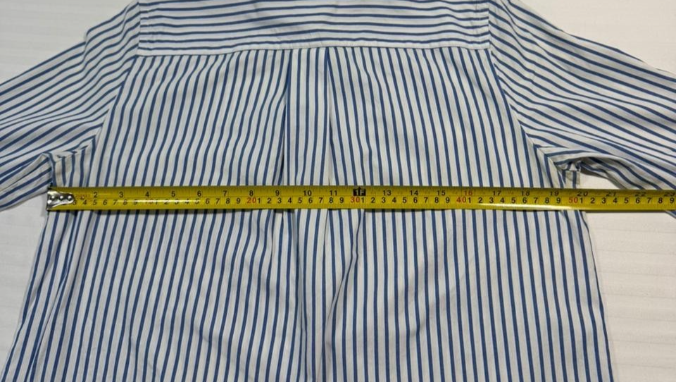 Tommy Hilfiger Women's Blue White Striped Relaxed Fit Button Down Shirt Size S