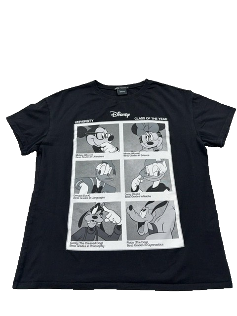 Zara Unisex Disney Mickey Mouse Black Cotton T-Shirt Size M