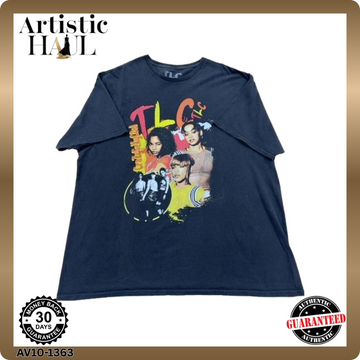 TLC Vintage Band T-Shirt XL Black Graphic Print 1996 Cotton