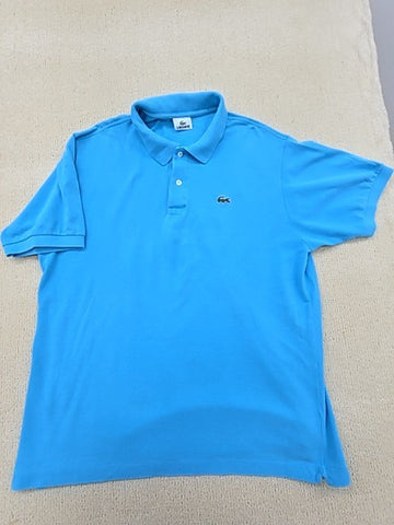 Lacoste Men's Blue Polo Shirt Short Sleeve Size 6 Button