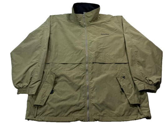 Vintage Diadora Lightweight Beige Zip-Up Jacket - Men's Size - M