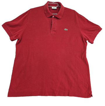 Lacoste Men's Red Cotton Polo Shirt Size 5 Classic Fit