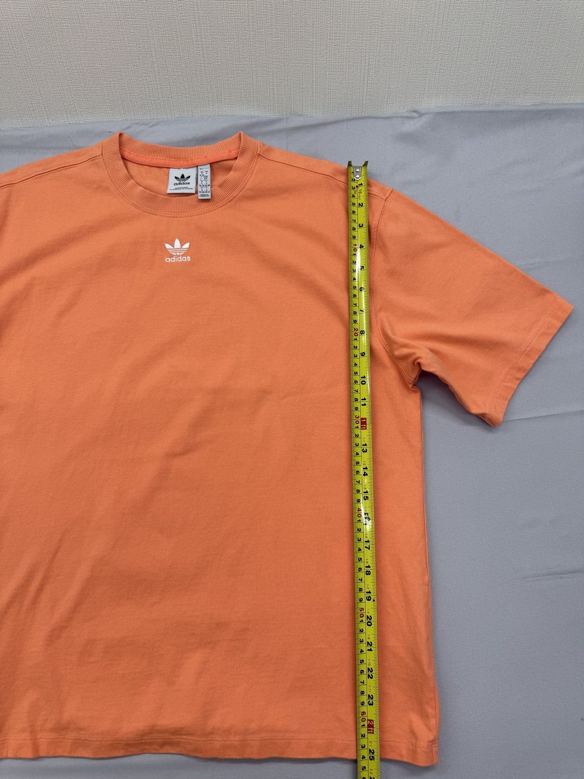 Adidas Men's Orange Cotton T-Shirt Small Crew Neck Short Sleeve