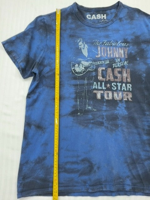 Johnny Cash Unisex Navy Blue Tie Dye All Star Tour XL Vintage