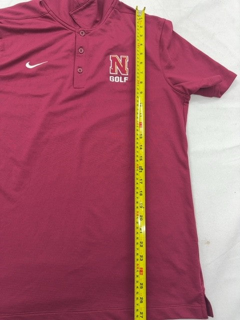 Nike Dri-FIT Wolfpack Maroon Polo Shirt L Short Sleeve