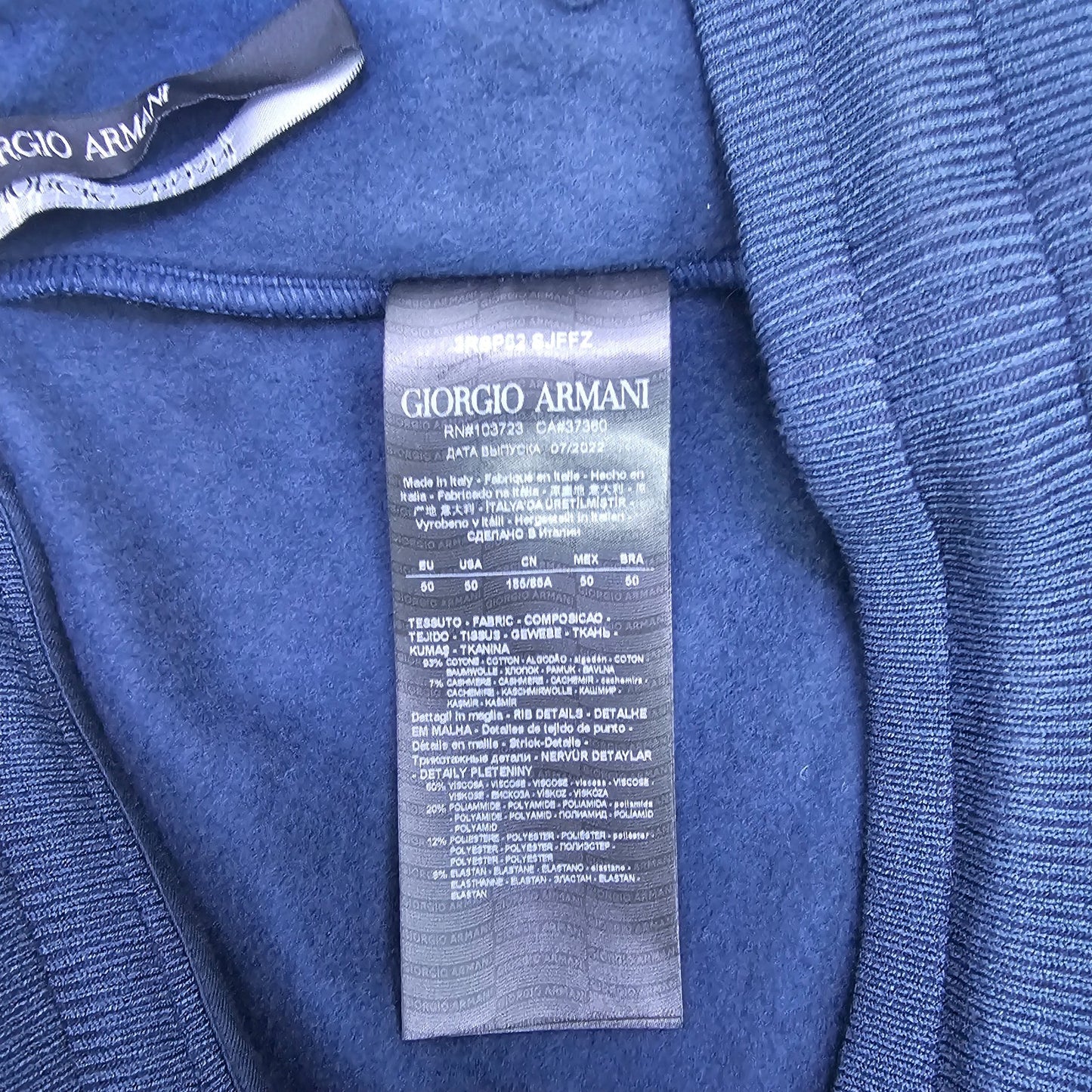 Giorgio Armani Men's Navy Blue Jogger Pants BNWT Size 50 Drawstring