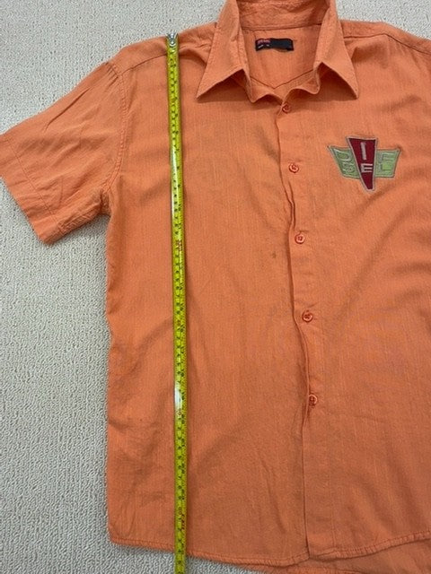 Diesel Men's Orange Short Sleeve Button-Down Shirt Size M Regular