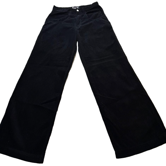 Unverified Brand Women's Black Pants – Size 38, Wide Leg, Embroidered