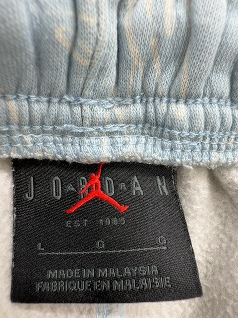 Jordan Boys Light Blue Geometric Jogger Pants Size L Drawstring