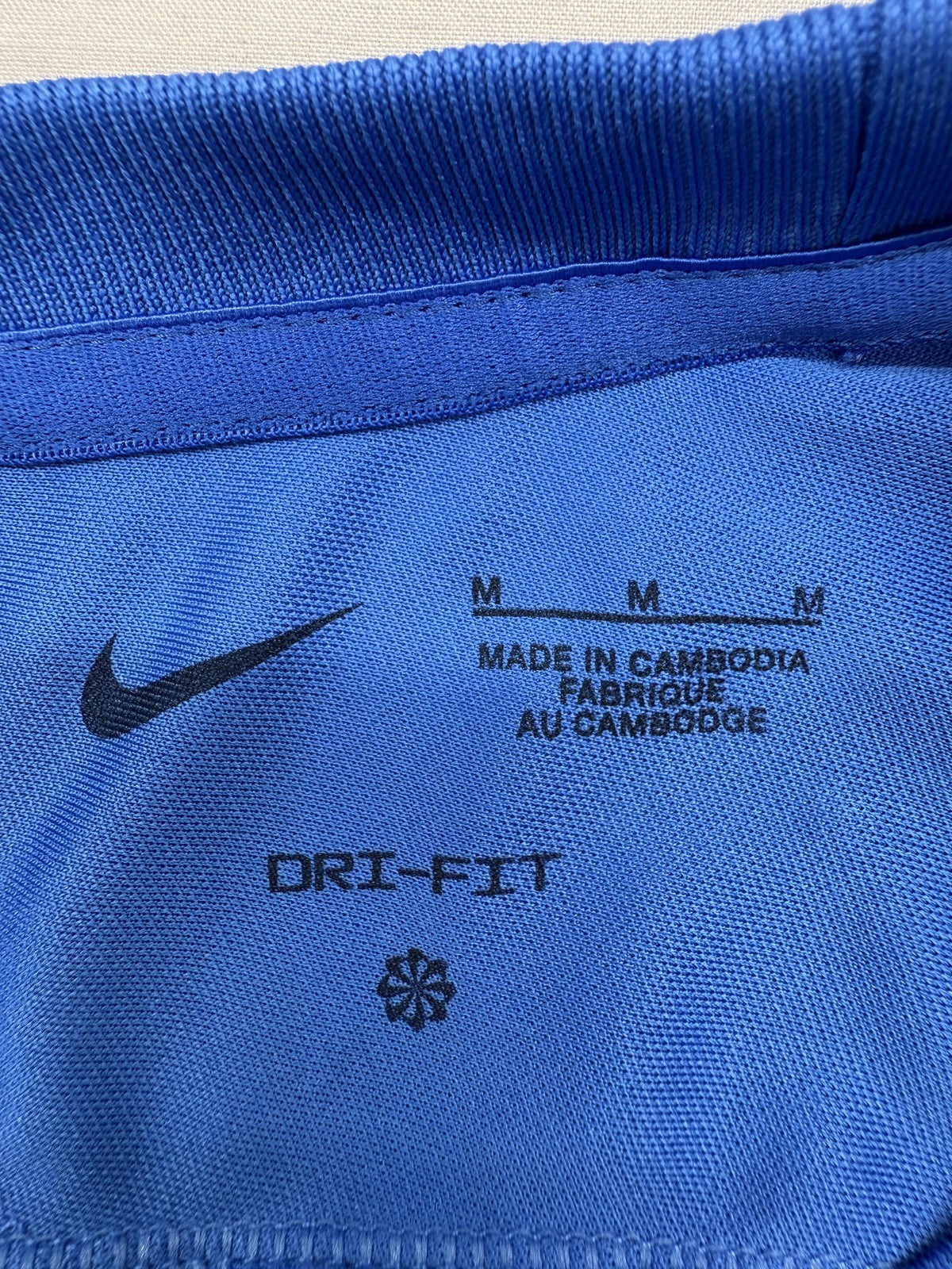 Nike Dri-FIT Blue Soccer Jersey M Short Sleeve Crewneck