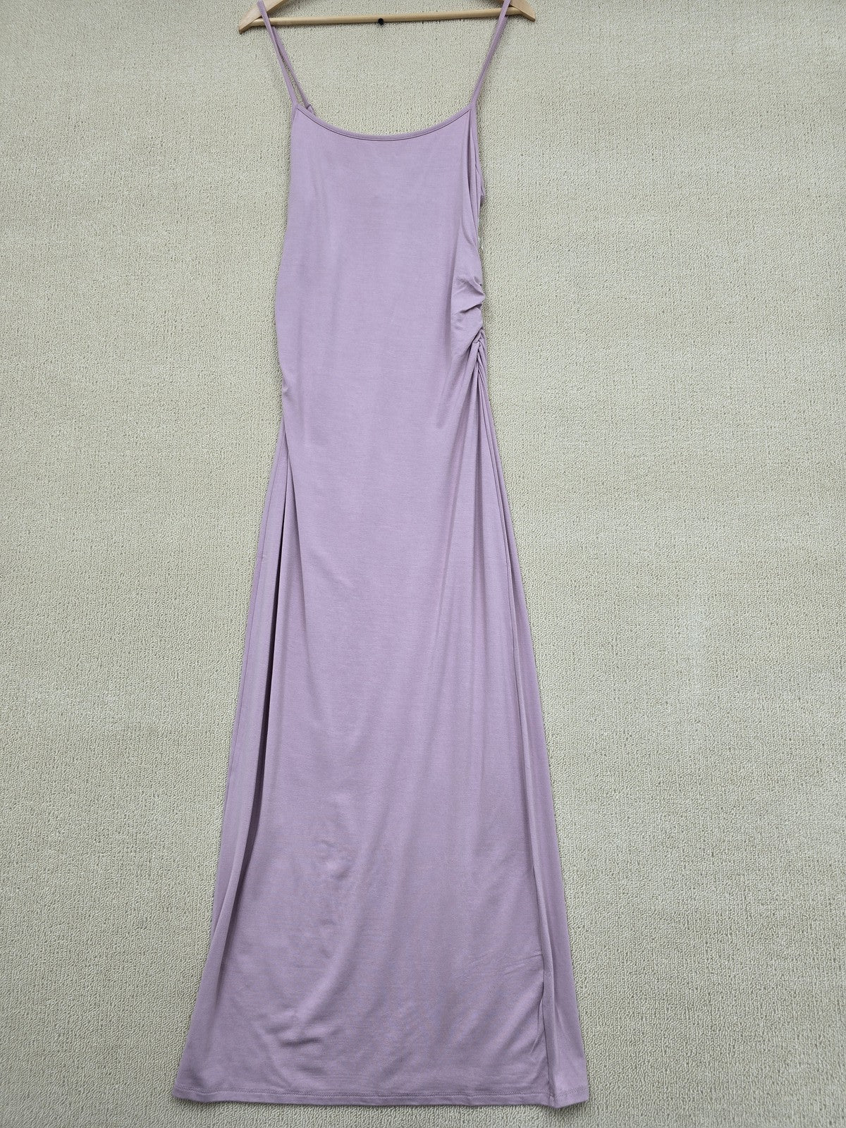 Bebe Purple Maxi Dress L Sleeveless Spaghetti Strap Women's