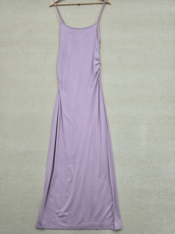 Bebe Purple Maxi Dress L Sleeveless Spaghetti Strap Women's