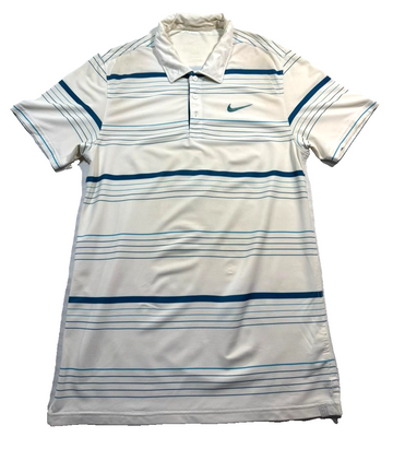 Nike Dri-FIT Golf Polo Shirt With White And Blue - Size S