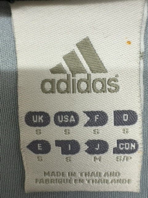 Adidas Men's Grey Striped Training Jersey S Short Sleeve