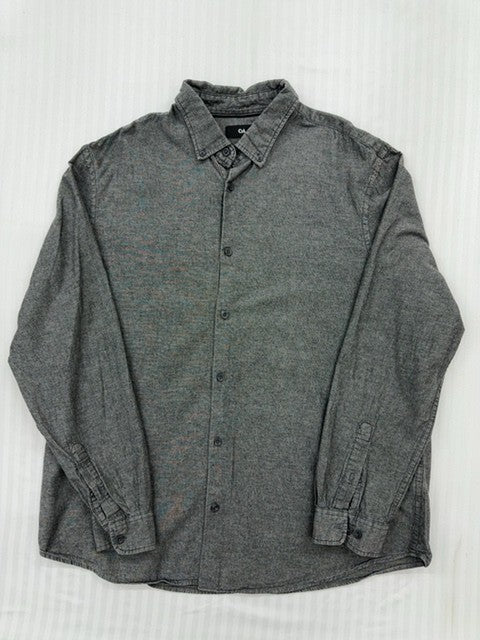 C&A Men’s Gray XXL Cotton Blend Button-Up Long Sleeve Shirt