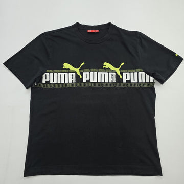 PUMA Men's Black Graphic Logo Cotton T-Shirt Size XL Regular Fit