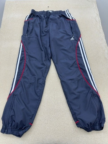 Adidas Navy 3-Stripes Track Pants Tapered Zipped Pockets Unisex