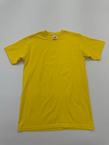 Fruit Of The Loom Men Yellow Classic Valueweight T-Shirt Size S Good Condition