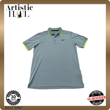 Nike Men's Grey Dri-FIT Golf Polo Size M Short Sleeve