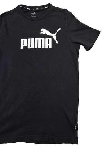 Puma Essentials Men's Black Logo Tee S Short Sleeve Cotton