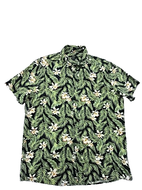 Kiabi Unisex Tropical Floral Short Sleeve Shirt L EUR 41-42 Cotton Blend