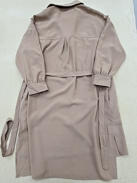 French Connection 71TVR Camel Midi Dress UK 8 Cotton Belted