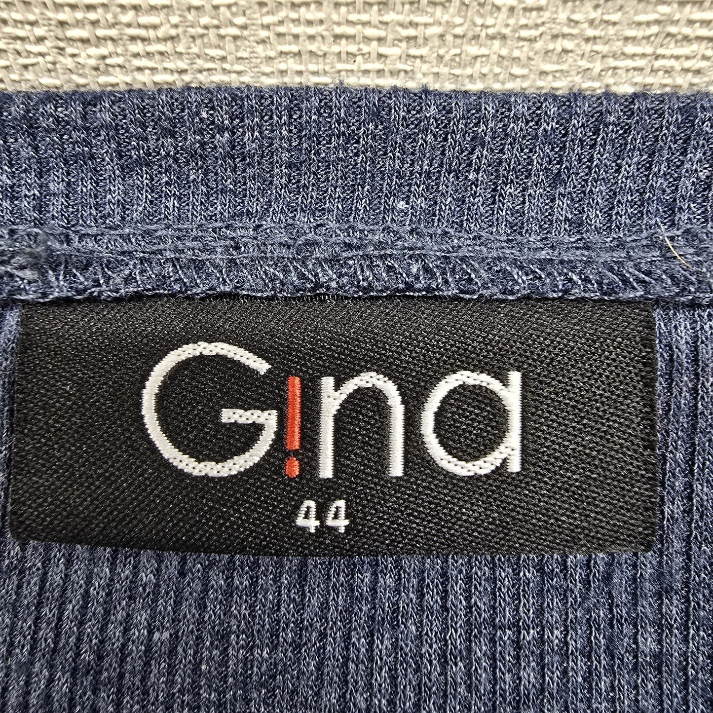 Gina Navy Blue A-Line Knee Length Sz 44 Soft Knit Dress