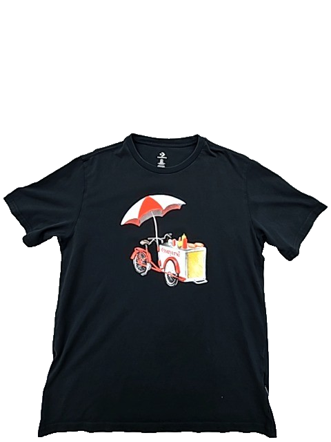 Converse Men's Black T-Shirt – Size L, Short Sleeve, Crew Neck