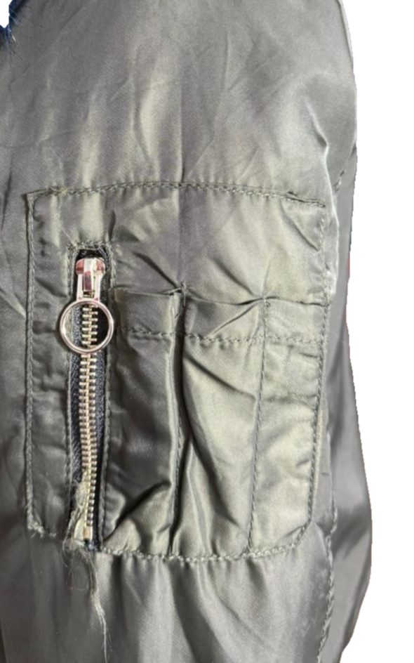 Pimkie Women Olive Green Bomber Parka Jacket Coat Faux Fur Hood Lined Size XS