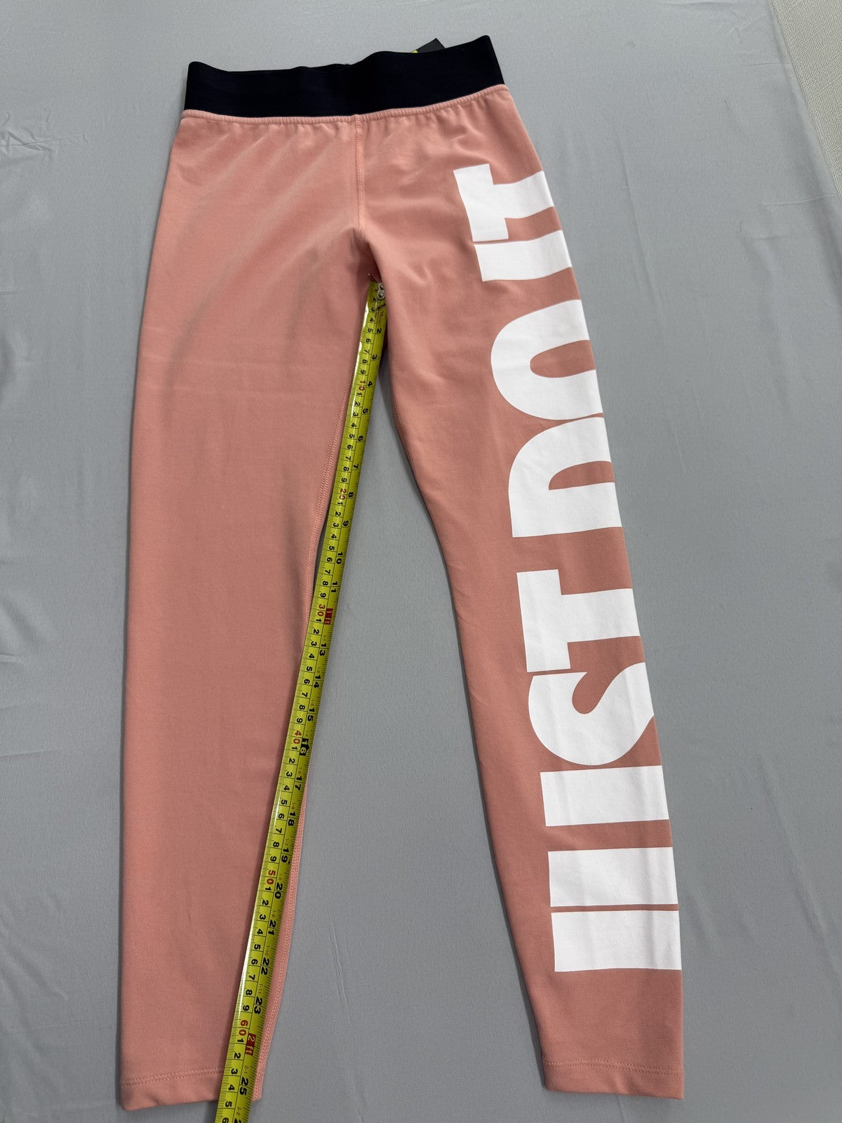 Nike Women's Pink High-Waisted Logo Print Leggings Size S