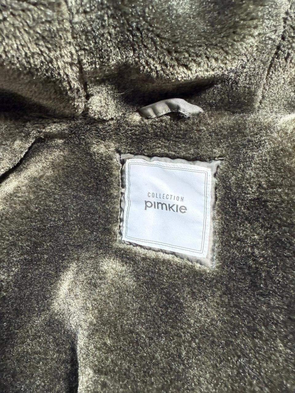 Pimkie Women Olive Green Bomber Parka Jacket Coat Faux Fur Hood Lined Size XS