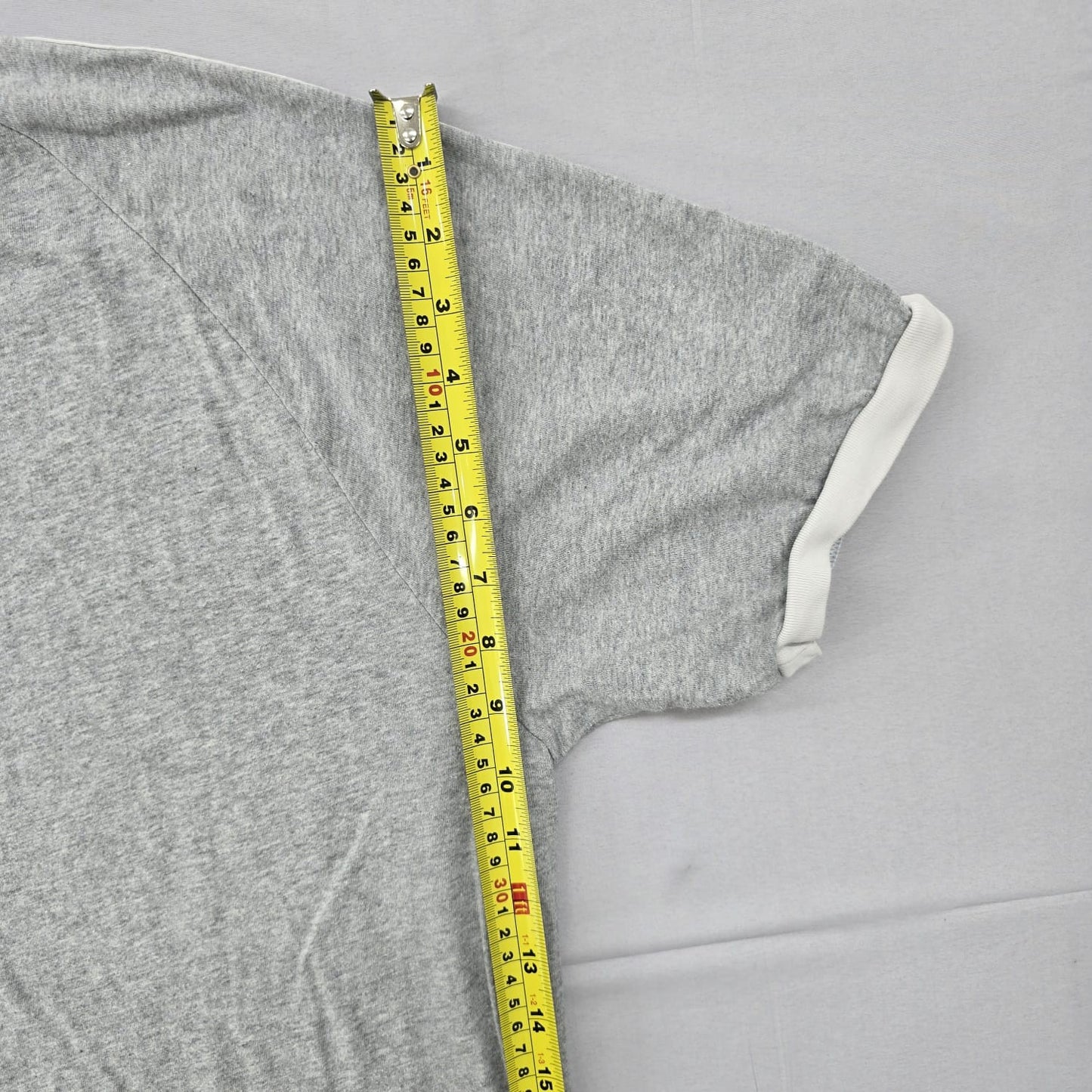 Adidas Men's Grey Striped Short Sleeve T-Shirt Size L Cotton Slim Fit