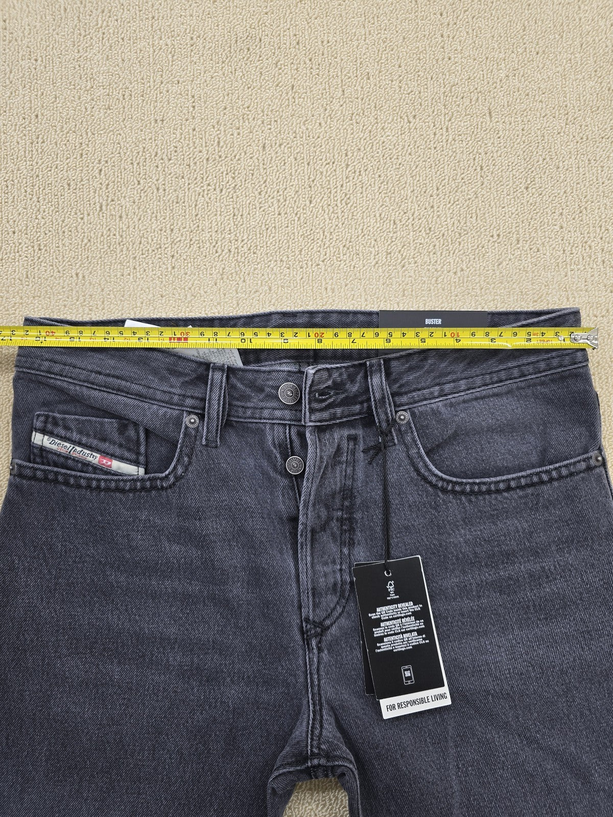 Diesel Buster Tapered Stretch Jeans Men's 30x32 Blue Denim