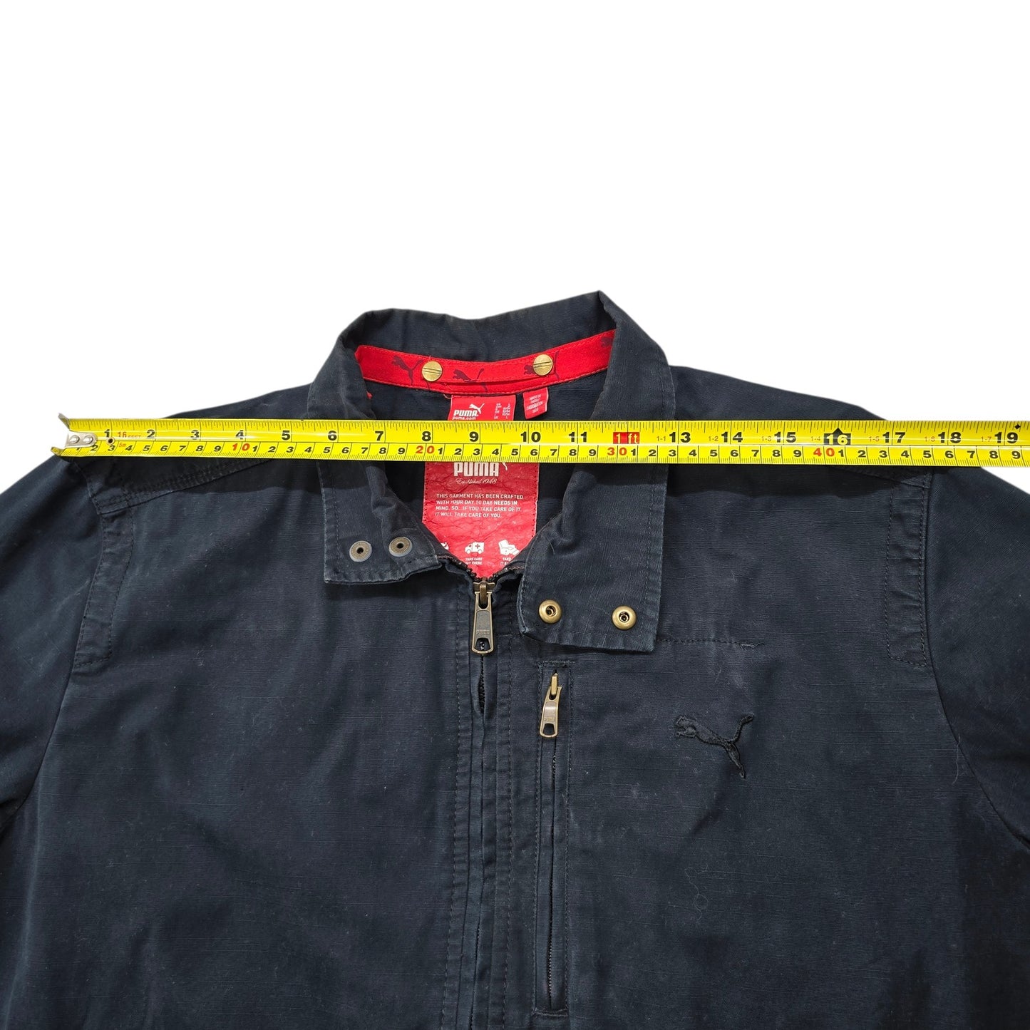 PUMA Men's Black Bomber Jacket Size L Relaxed Fit