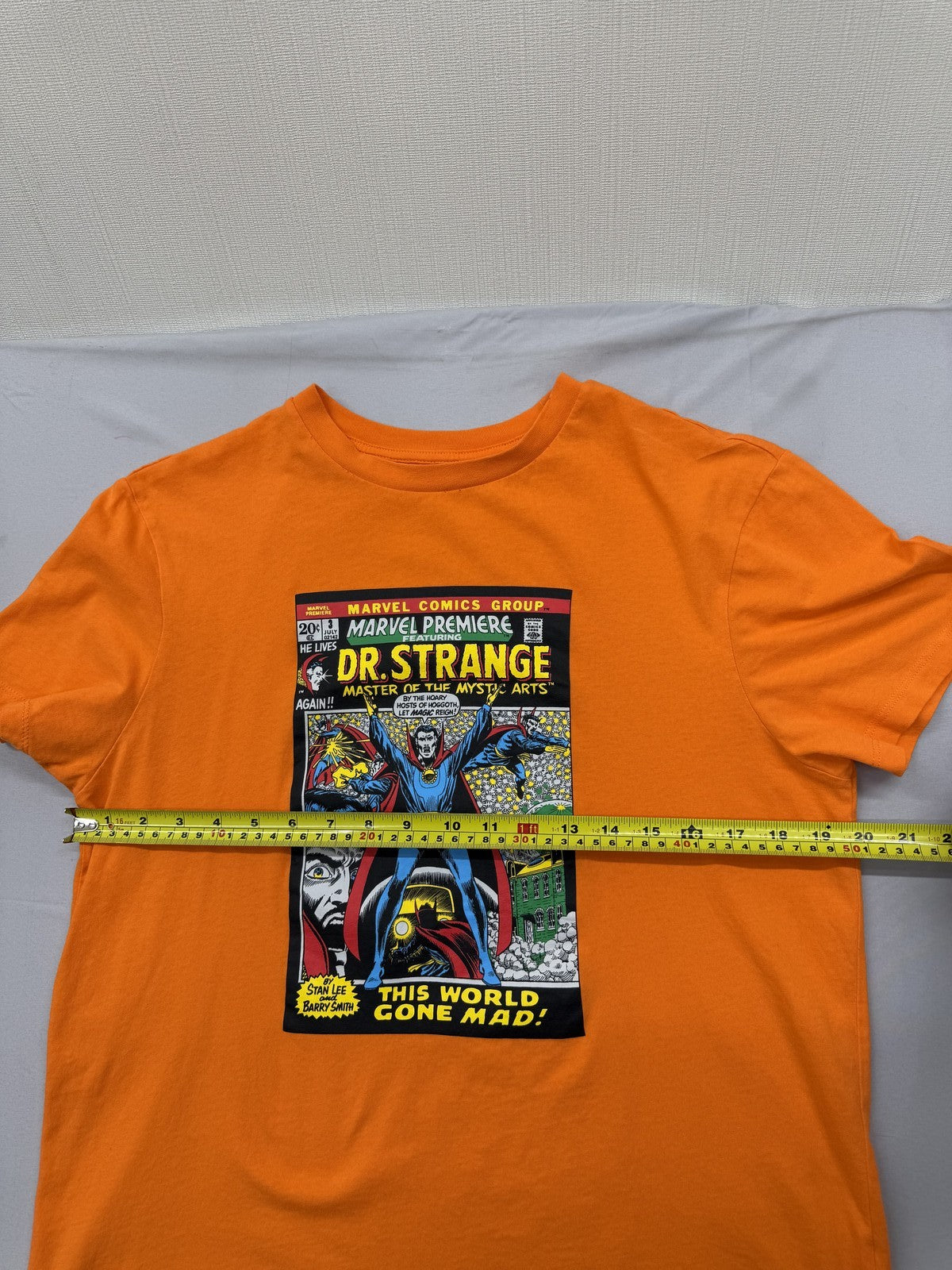 Primark Men's Dr Strange Marvel Orange L Short Sleeve T-Shirt Double Sided