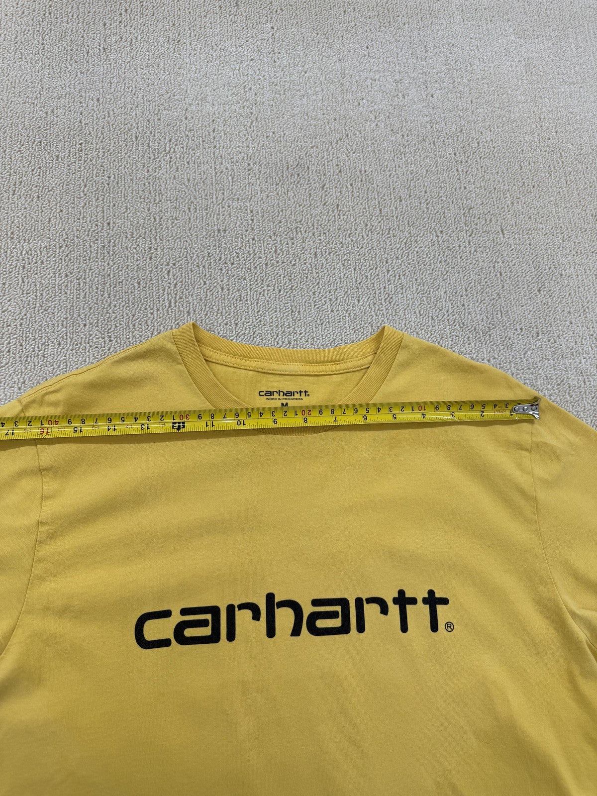 Carhartt Script Logo T-Shirt Yellow Men's Size M Short Sleeve