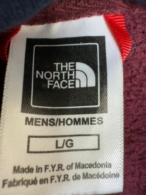 The North Face Boys Burgundy Pullover Hoodie Logo Size LG Regular Fleece