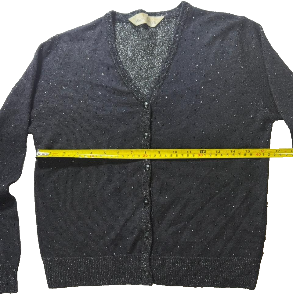 Marks & Spencer Sequin-Embellished Cardigan | Unisex | Size 8 | Black