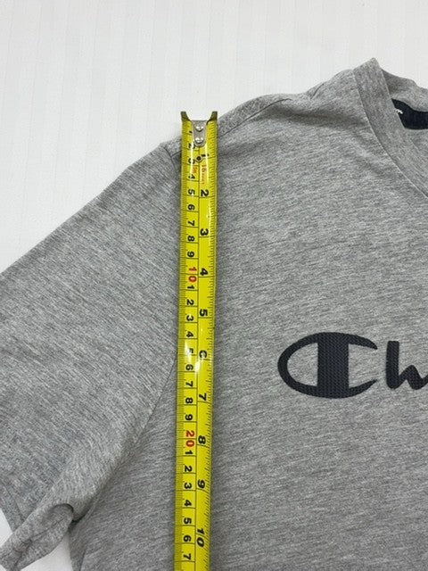 Champion Men's Light Gray Heather Script Logo T-Shirt Large